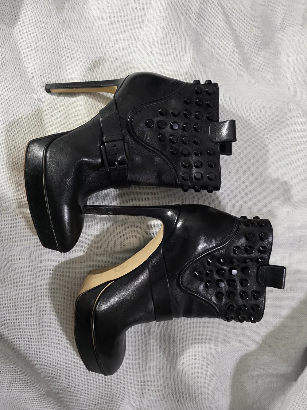 Michael Michael Kors Black Leather Studded Pointed Toe Ankle Booties Size 6M